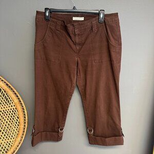 Vintage Crazy Horse Liz Claiborne‎ Womens Size 10 Brown Capris 90s Casual